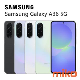 Samsung Galaxy A36 5G 搭載光滑的6.7 吋FHD+ Super AMOLED 顯示螢幕、堅固耐用的玻璃背面，以及IP67 等級防水防塵。8GB RAM 搭配128GB 或256GB 儲存空間選項，你將擁有拍攝最佳相片